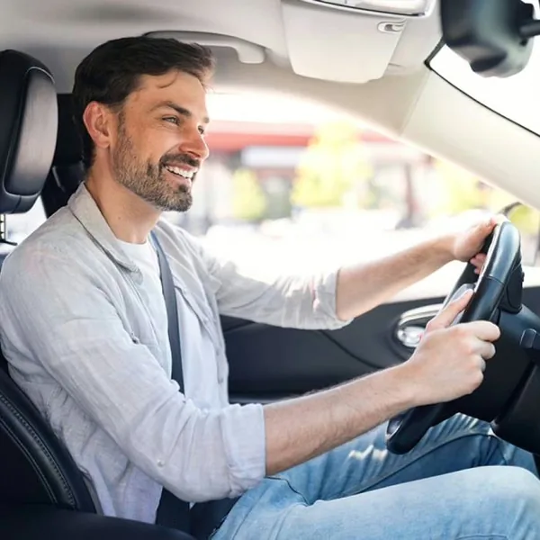 Driver on the highway while the SynGas chip optimizes fuel use