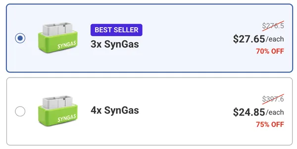 SynGas triple and quad pack bundle pricing from the official checkout